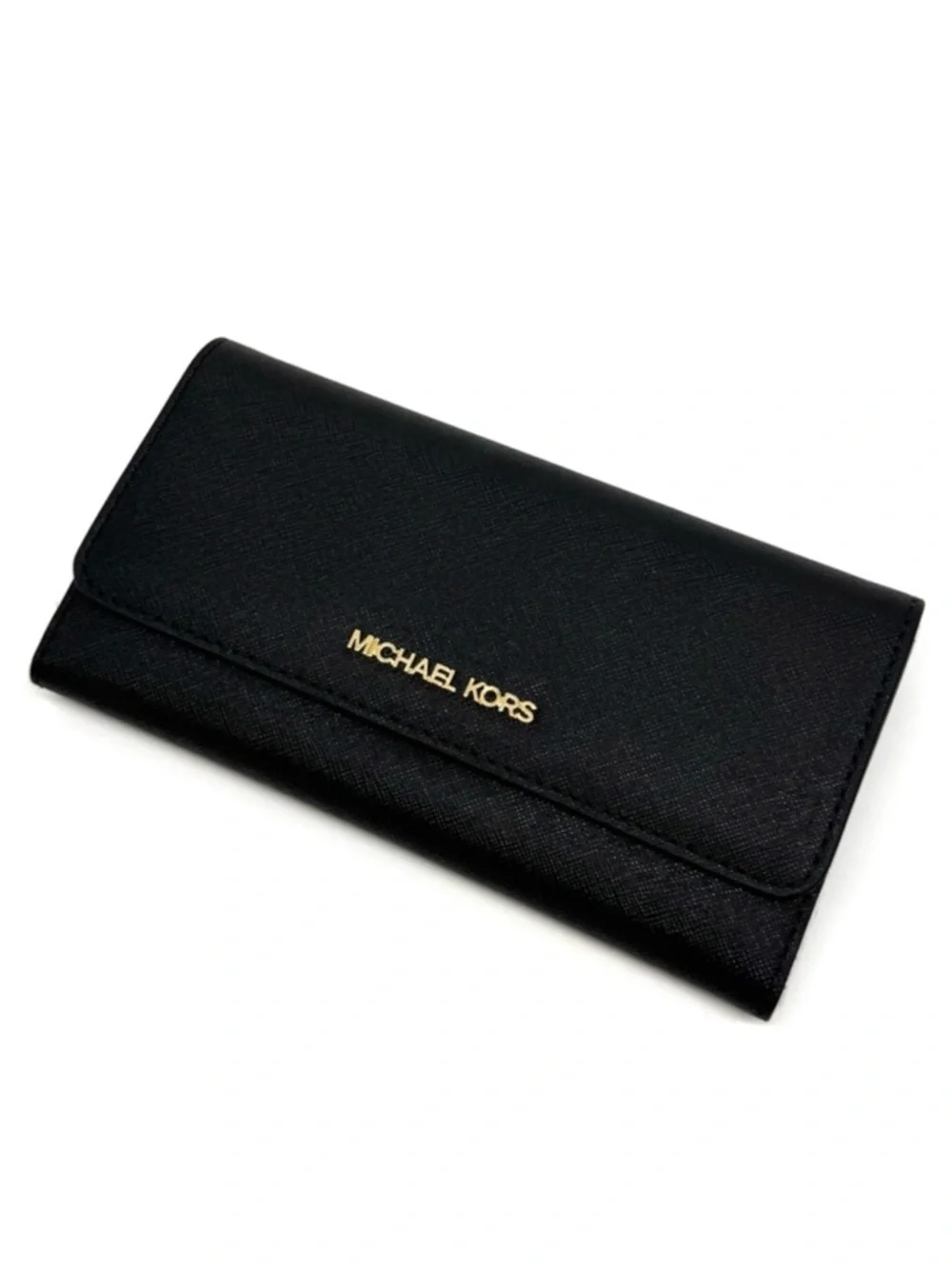 Michael Kors Large Trifold Wallet Black/Gold